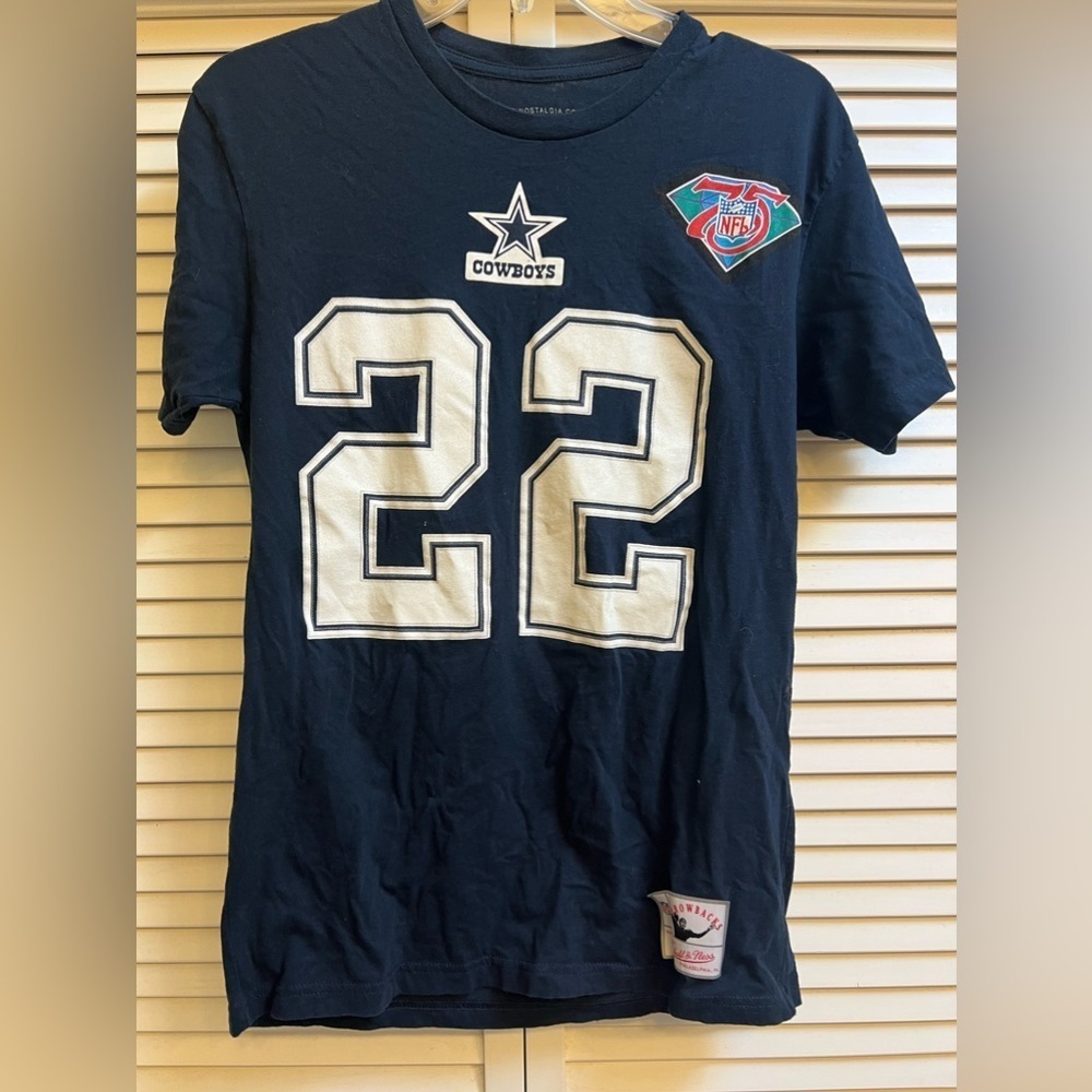 DALLAS COWBOYS 22 EMMETT SMITH women’s t-shirt sz S 75th NFL